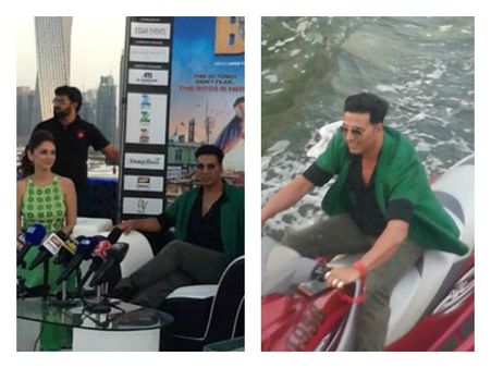 Latest Photo: Akshay Kumar Arrives On A Jet Ski For A Press Meet In Dubai