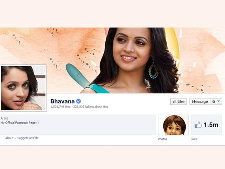 Bhavana Crosses 15 Lakh Facebook Likes!