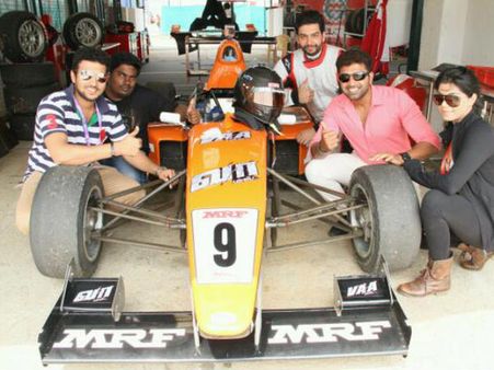 Arun Vijay's Vaa Deal Logo In Formula 3 Race Car