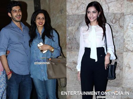 Sonam And Sridevi Support Mohit At Fugly Screening