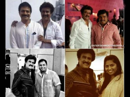 Photos: Rajinikanth With Telugu Stars On Lingaa Set