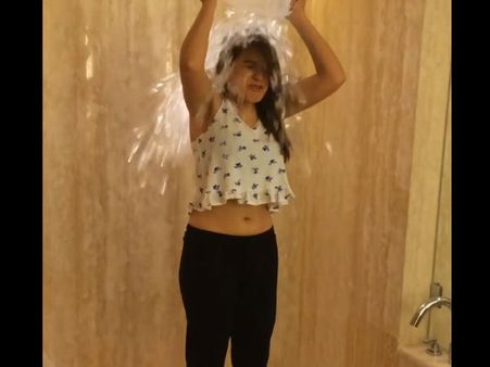How Hansika Motwani Took Ice Bucket Challenge? See Pics & Video