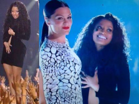 VMAs 2014: Nicki Minaj Battles Wardrobe Malfunction
