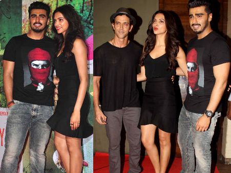 Hrithik Cheers For Deepika-Arjun At Finding Fanny Spl Screening