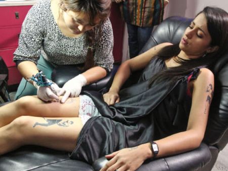 Photos: Trisha Inks Tattoos On Her Belly & Thighs For Bhooloham