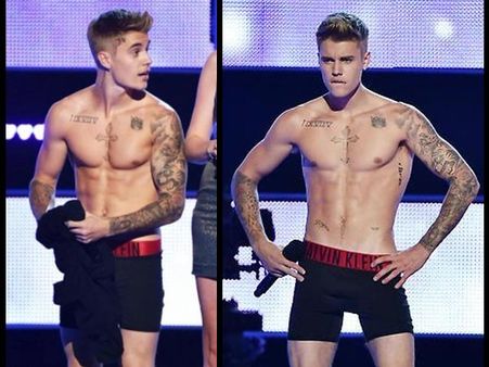 Justin Bieber Strips On Fashion Rocks Stage, Shows Off His CK Brief!