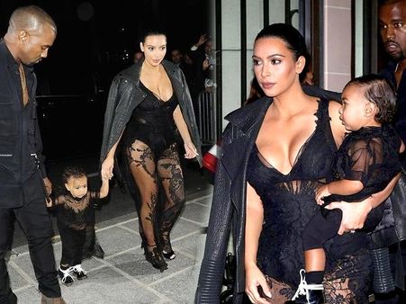 Momma Kim Kardashian & Daughter North West Go Sheer!