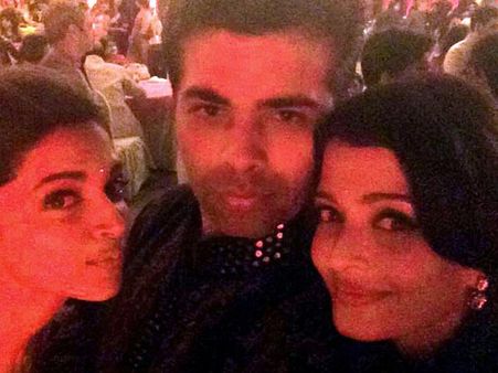 Aishwarya Rai, Deepika Padukone, Karan Johar Selfie Moment