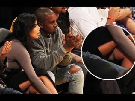 Kim Kardashian Flashes Her Shapewear At Basketball Game