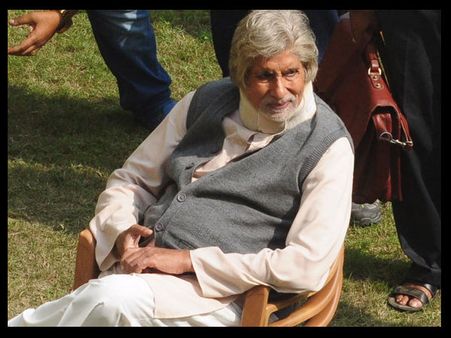 Big B Denies Being Ill, Neck Brace Part Of Costume