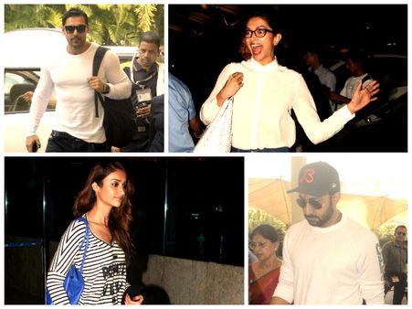 Spotted: Deepika Padukone, Ileana, John At Mumbai Airport