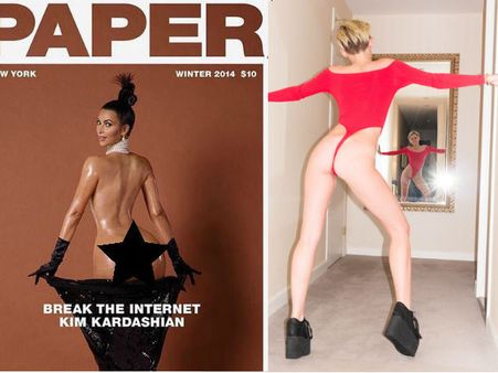 Miley Cyrus Spoofs Kim Kardashian's Bare Back Pic & It's Funny!