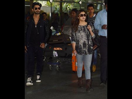 Pics: Shaandaar Stars Shahid Kapoor, Alia Bhatt Back In Mumbai