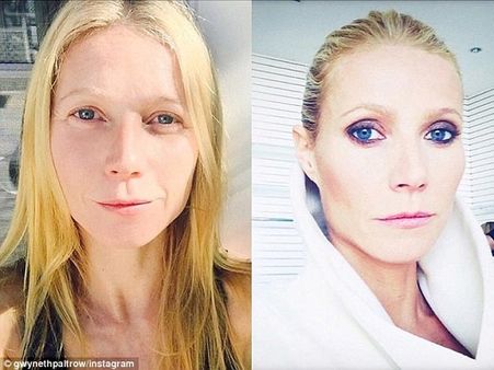 Gwyneth Paltrow Shares Without & With Make-up Pic