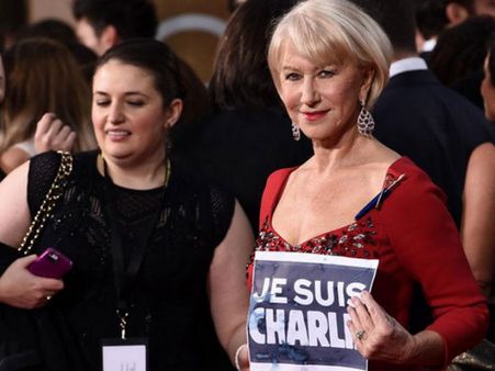 'Je Suis Charlie' Celebs Support Charlie Hebdo At Golden Globes