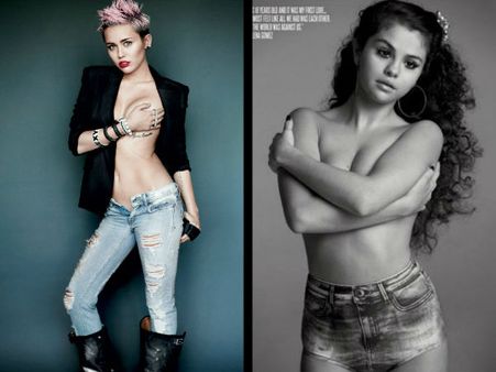 Who Did The Topless Shoot Better On V Magazine: Miley Cyrus or Selena Gomez?