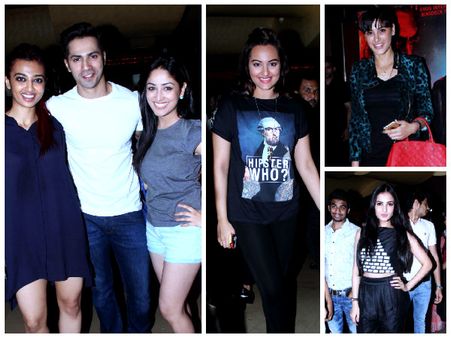 Pics: Sonakshi Sinha, Nargis, Celebs At Badlapur Spl Screening