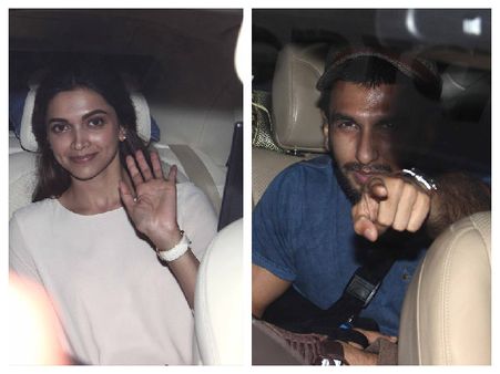 Snapped: Deepika Padukone, Ranveer Singh At Karan Johar's House