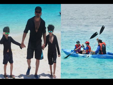 Pics: Hrithik Roshan's Adventurous Holiday With Sons At Maldives