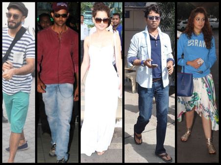 Ranveer-Sonakshi At Mehboob Studio, Hrithik-Kangana At Airport (Pics)