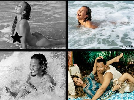 Chrissy Teigen Bares For DuJour Magazine, Reveals Kim Is Her Inspiration