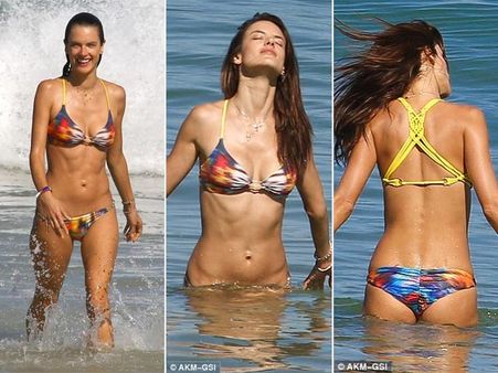 Alessandra Ambrosio Hits The Beach Before Attending Michael Kros Event