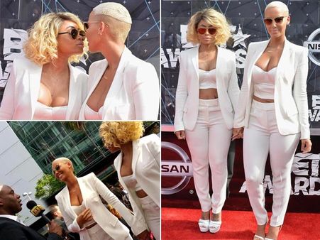 Amber Rose, Blac Chyna Kiss at BET Awards Red Carpet!