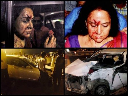 In Pics: Hema Malini Car Accident, Driver Arrested For Negligent Driving