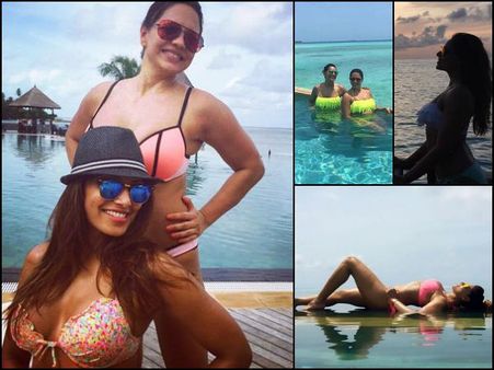 Bikini Clad Bipasha Basu Holidays With Hot Karan Singh In Maldives