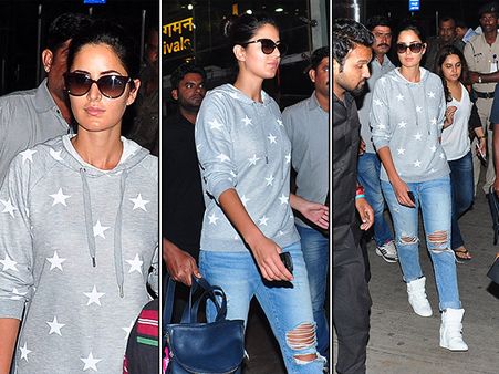 Pictures: Katrina Kaif Spotted At Jaipur Airport, Looks Gorgeous Without Make-up