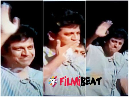 Shivarajkumar Waves Hi! To Distressed Fans Outside Mallya Hospital !