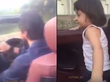 So Cute! Shahrukh Khan Takes His Little Son AbRam Khan For A Drive (Pics)