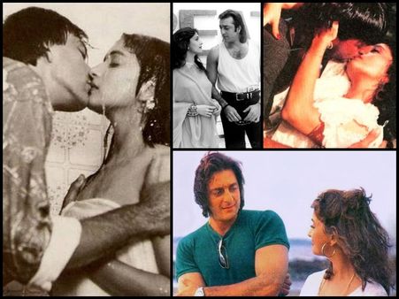 Super Hot Kissing Pics Of Ex-Lovers Madhuri Dixit And Sanjay Dutt