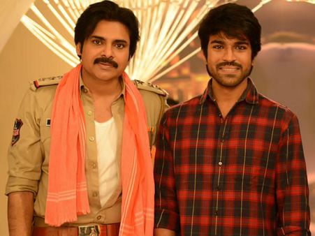 When Ram Charan Visited Pawan Kalyan On Sardaar Gabbar Singh Sets