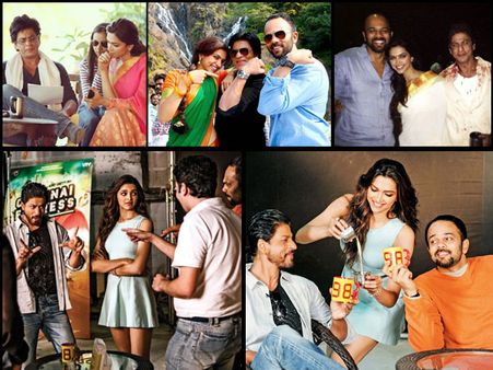 SWEET PICTURES: Shahrukh Khan And Deepika Padukone Enjoying On The Sets Of Chennai Express