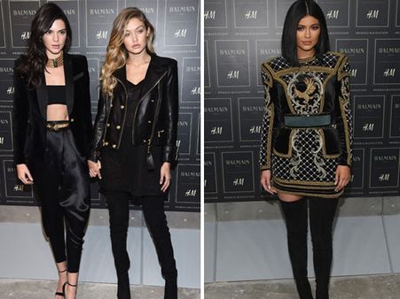 Kylie & Kendall Jenner With Gigi Launched Balmain & H&M Collaboration