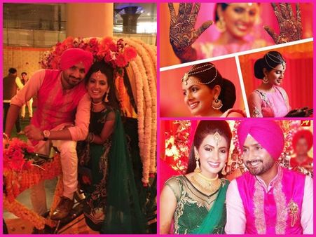 Unseen Inside Pics: Harbhajan Singh-Geeta Basra Sangeet Ceremony Pics