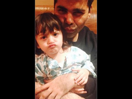 ADORABLE: The Youngest Dilwala AbRam Khan Poses For A Pout Selfie With Karan Johar