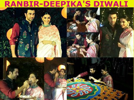 DAMN CUTE PICS! Deepika Padukone-Ranbir Kapoor Celebrating Diwali, Playing Cards & Making Rangoli!
