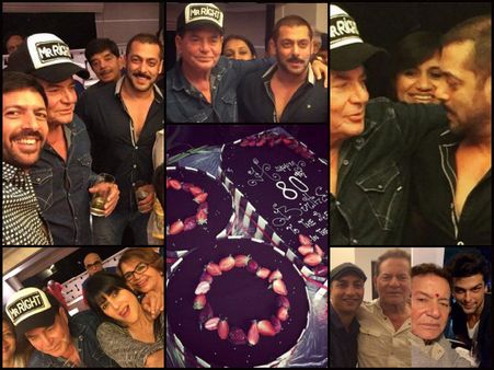 In Pics: Salman Celebrates Dad Salim Khan's 80th B'day, With Ex Girlfriend & Other Celebs!