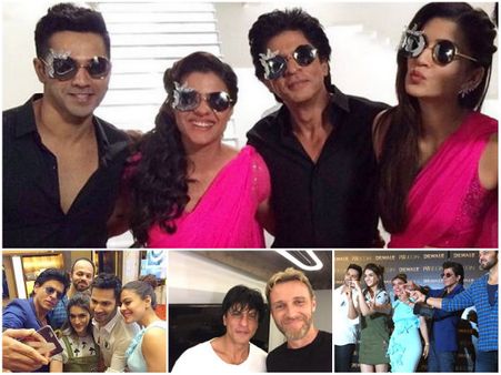 Goofy Yet Cute! Shahrukh-Kajol-Varun-Kriti In Dilwale's Third Song 'Tukur Tukur' [PICS]