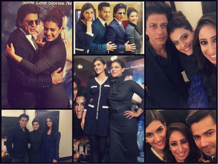 LIVE PICS STRAIGHT FROM THE LONDON! Shahrukh Along With Kajol, Varun & Kriti Promoting Dilwale!