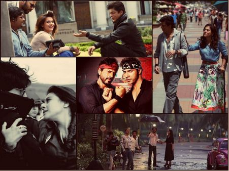 NEW UNSEEN PICS! Shahrukh & Kajol Practise Romantic Scenes, On The Sets Of Dilwale