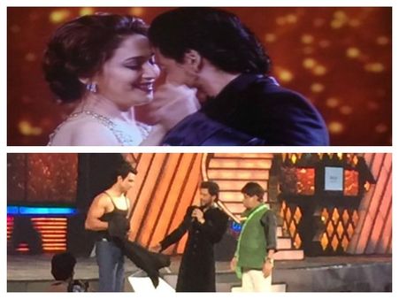 Pics Of Shahrukh Romancing Madhuri And Stripping Sonu Sood At Filmfare Awards