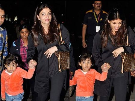 LATEST PICTURES: Aaradhya Bachchan Looks Cute In Orange With Stylish Mother Aishwarya Rai Bachchan