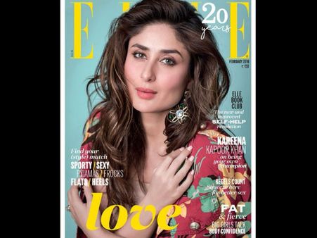 The Gorgeous Kareena Kapoor Braces The Cover Page Of Elle Magazine, February 2016 Issue!
