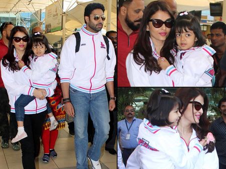 SO CUTE: Aishwarya Rai Bachchan, Abhishek Bachchan & Aaradhya Spotted Wearing The Same Jackets