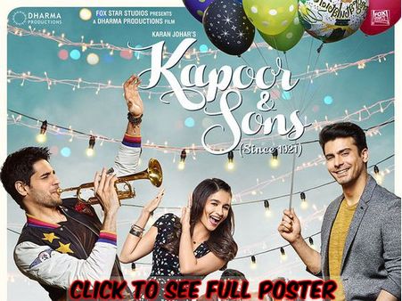 Kapoor And Sons First Poster! Alia Bhatt, Sidharth Malhotra, Fawad Khan Look Damn Adorable
