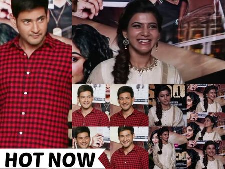 CUTE PICS! Brahmotsavam Pair Mahesh Babu And Samantha Launch Kshanam Trailer