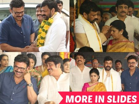 PHOTOS: Chiranjeevi, Nagarjuna & Venkatesh At Film Nagar Temple